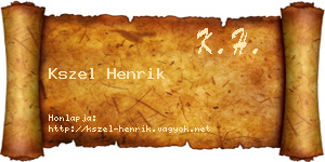 Kszel Henrik névjegykártya
